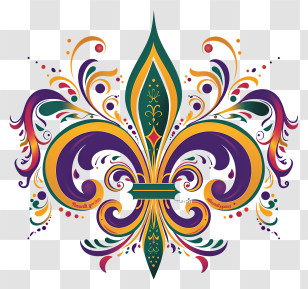 Mardi Gras - Fleur-de-lis Symbol For Mardi Gras Celebration Transparent PNG