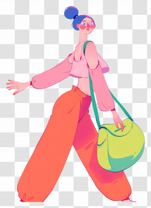Fashion Model - Stylish Woman With Bag Transparent PNG