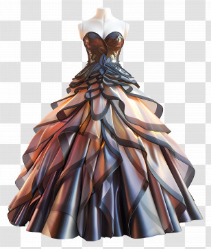 Ball Gown - Elegant Black Dress Transparent PNG