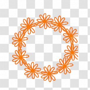 Sidewalk Chalk Computer File - Frame Line - Orange Flower Pattern Framework Transparent PNG