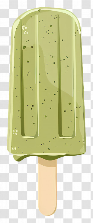 Matcha Ice Cream - Green Popsicle With A Stick Illustration Transparent PNG