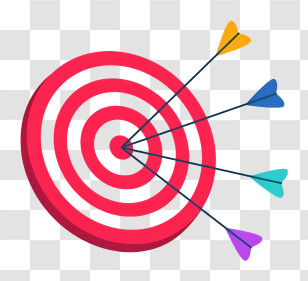 Arrow - Red And White Target With Multiple Arrows Transparent PNG