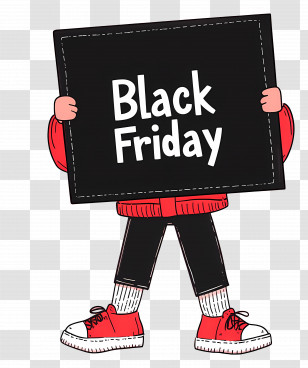 Black Friday Sign - Black Friday Sign With Red Shoes Transparent PNG