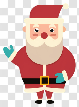 Santa Claus - Santa Claus In Red Suit Waving Transparent PNG