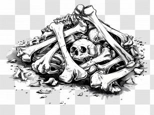 Pile Of Bones - Pile Of Bones And Skulls Transparent PNG