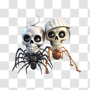 Halloween Skull - Spooky Skeleton Spiders For Halloween Transparent PNG