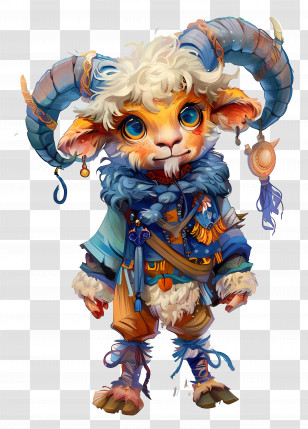 Aries - Cute Goat Character In Fantasy Costume Transparent PNG