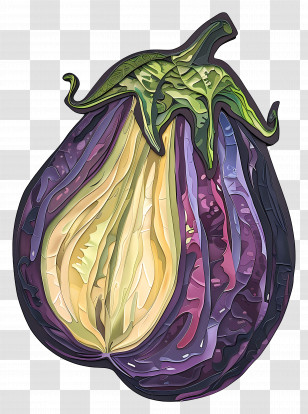 Eggplant - Fresh Purple Eggplant Transparent PNG