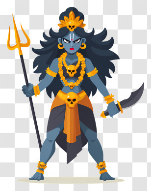 Goddess Kali - Angry Kali Goddess Illustration Transparent PNG