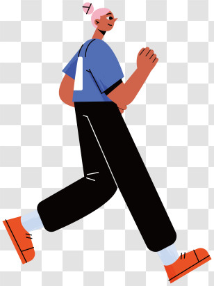 Cartoon Character - Person Running In Casual Wear Transparent PNG