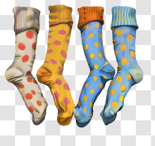 Lots Of Socks - Colorful Polka-Dot Socks Illustration Transparent PNG