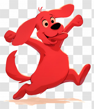 Dancing Dog - Red Cartoon Dog Character Illustration Transparent PNG