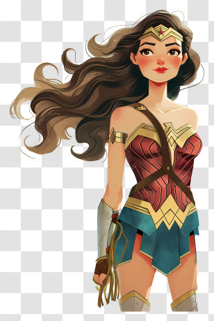 Wonder Woman - Cartoon Female Superhero Illustration Transparent PNG