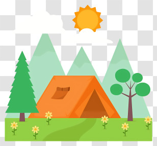 Campsite - Camping Site Illustration With Tent Transparent PNG