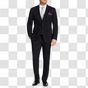 Tuxedo Double-breasted Suit Lapel Black Tie - Blazer - Charcoal Transparent PNG