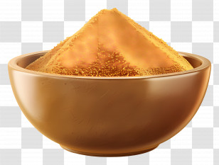 Masala Powder - Turmeric Powder In Wooden Bowl Transparent PNG