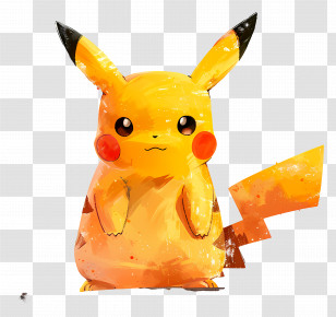 Pokemon - Playful Pikachu Character Drawing Transparent PNG