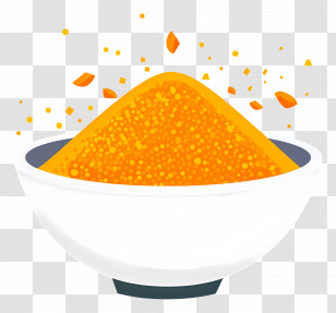 Turmeric - Yellow Spice Powder In White Bowl Transparent PNG