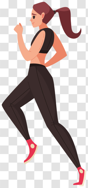 Woman Running - Woman Jogging In Sports Outfit Illustration Transparent PNG