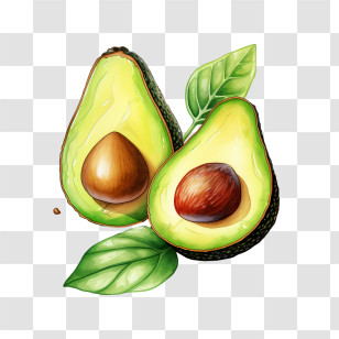 Avocado - Fresh Green Avocado With Seed Transparent PNG