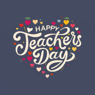 Teachers Day - Happy Teachers Day Typography Design Transparent PNG