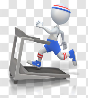 Stick Figure - Cartoon Figure Running On Treadmill Transparent PNG