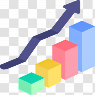 Growth Arrow - Rising Bar Chart With Arrow For Growth Representation Transparent PNG