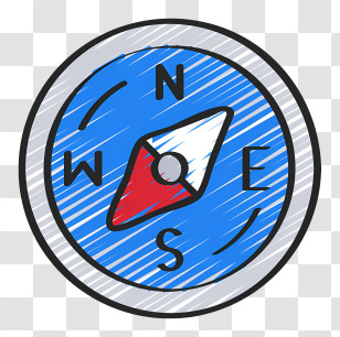 Compass Logo - Blue Compass With Directions Transparent PNG