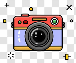 Camera - Colorful Cartoon Camera Illustration Transparent PNG