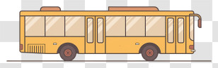 Travel - Yellow Bus Illustration For Transport Concept Transparent PNG