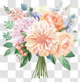 Wedding Flower - Elegant Floral Bouquet Illustration Transparent PNG