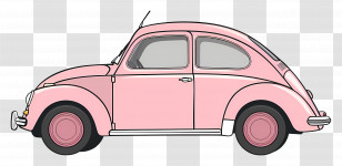 Cartoon Car - Pink Vintage Car Illustration Transparent PNG