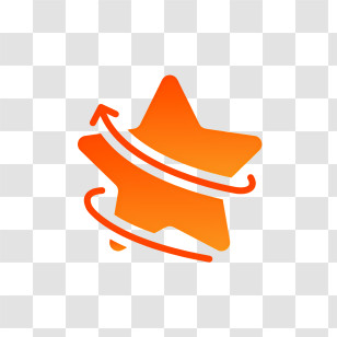 Icon - Orange Star Symbol With Rotating Arrow Transparent PNG
