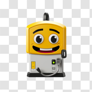 Fuel Pump - Yellow Gas Pump With Smiling Face Transparent PNG
