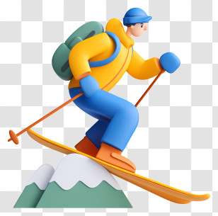Challenging Mountain Slalom - Skiing Person Transparent PNG
