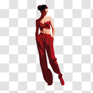 National Wear Red Day - Stylish Woman In Red Outfit Transparent PNG