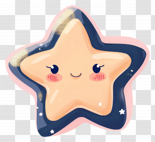Star - Smiling Pastel Cartoon Star Transparent PNG