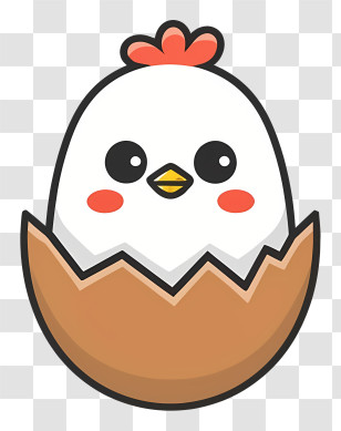 Chicken Egg - Cartoon Chicken Hatching From Egg Shell Transparent PNG