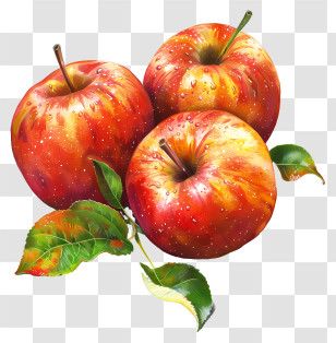 Gala Apples - Fresh Red Apples With Water Droplets Transparent PNG