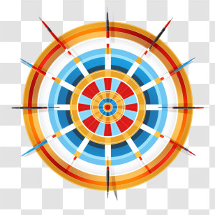 Target - Illustration Of Multicolor Target Surrounded By Arrows Transparent PNG