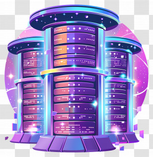 Database Data - Futuristic Data Servers Transparent PNG