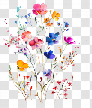 Flower Background - Watercolor Wildflowers Illustration Transparent PNG