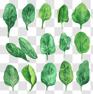 Spinach - Collection Of Green Spinach Leaves Transparent PNG