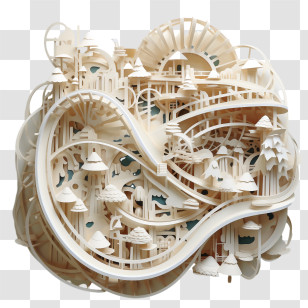 National Roller Coaster Day - Intricate Wooden Roller Coaster Art Transparent PNG