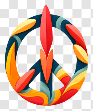 Peace Symbol - Colorful Peace Symbol Illustration Transparent PNG