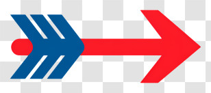 Right Arrow - Red And Blue Directional Arrow Transparent PNG