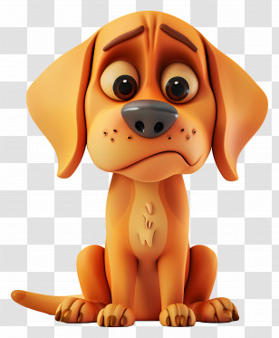3d Dog - Adorable Sad Cartoon Dog Design Transparent PNG