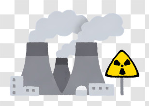 Icon - Nuclear Power Plant With Radiation Sign Transparent PNG