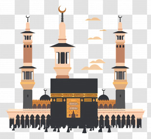 Hajj - Kaaba In Mecca Illustration Transparent PNG