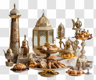 Eid Al Adha - Traditional Food Feast Setup Transparent PNG